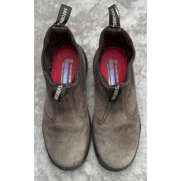 Skechers Work Tapter ST Brown Suede Chelsea Boots Mens Size 7.5 - Picture 12 of 16